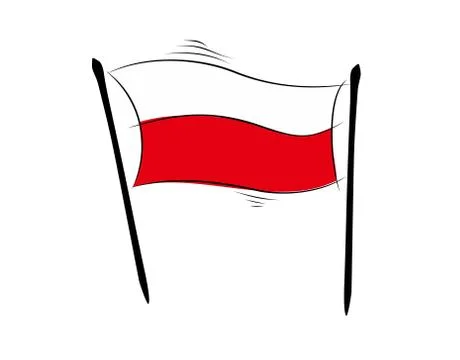 Poland Flag on white background in vector illustration Stock Illustration