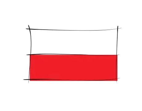 Poland Flag on white background in vector illustration Stock Illustration