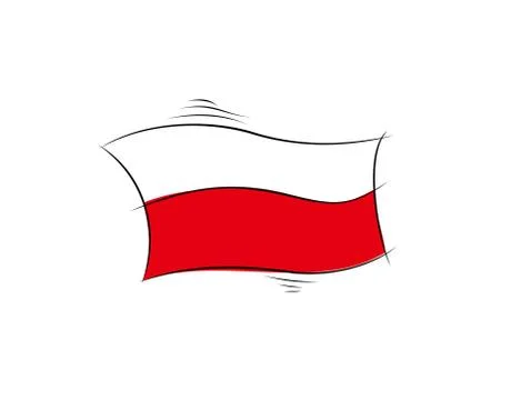 Poland Flag on white background in vector illustration Stock Illustration