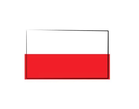 Poland Flag on white background in vector illustration Stock Illustration