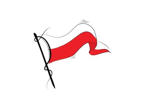 Poland Flag on white background in vector illustration Stock Illustration