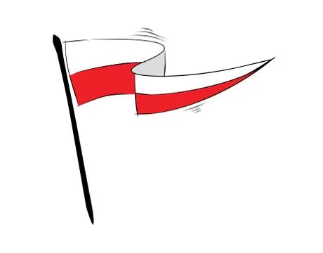 Poland Flag on white background in vector illustration Stock Illustration