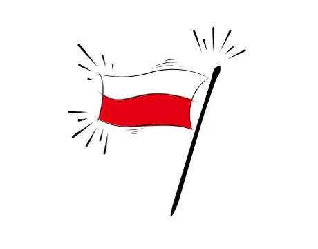 Poland Flag on white background in vector illustration Stock Illustration