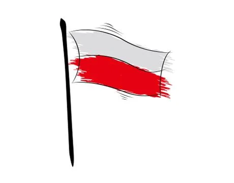 Poland Flag on white background in vector illustration Stock Illustration