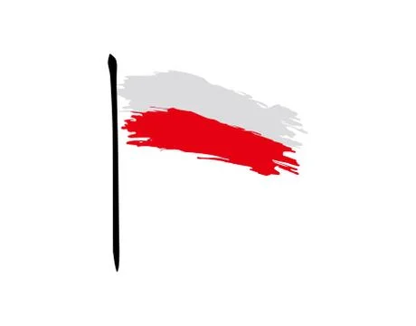 Poland Flag on white background in vector illustration Stock Illustration