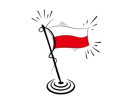 Poland Flag on white background in vector illustration Stock Illustration