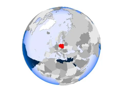 Poland on globe isolated Stock Illustration