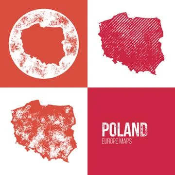 Poland Grunge Retro Map Stock Illustration