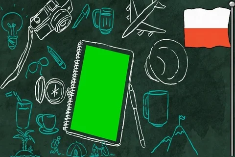 Poland - Hand-drawn - tourist drawing - Illustration - SD Stock Footage 90632053