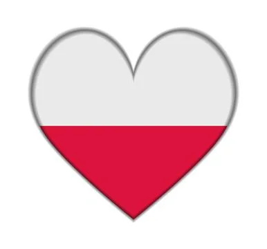 Poland heart flag Stock Illustration