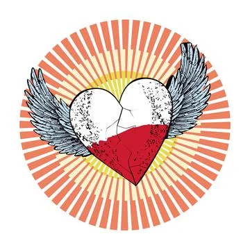 Poland heart Stock Illustration