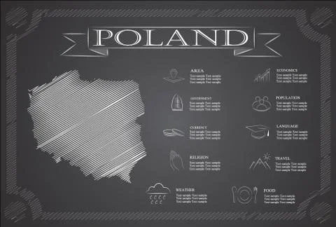 Poland infographics, statistical data, sights. Stock Illustration