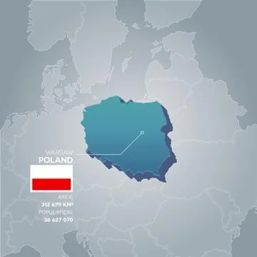 Poland information map. Stock Illustration