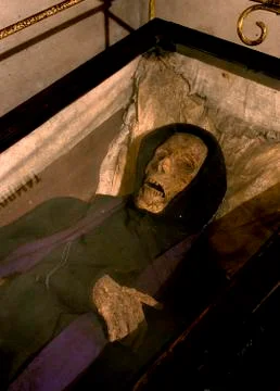 Poland, krakow, tombs of mummies in cripts of st casimir sanctuary Stock Photos