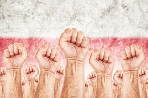 Poland labour movement, workers union strike Stock Illustration