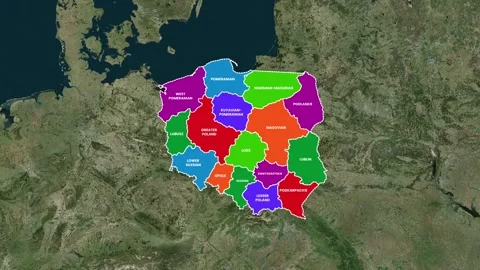 Poland Map Animation  Zoom Effect 4K Stock Footage 336376904