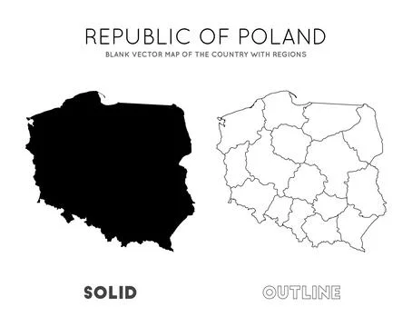 Poland map. Blank vector map of the Country with regions. Borders of Poland.. Stock Photos