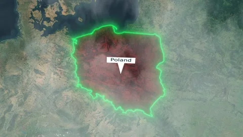 Poland Map - Clouds Effect Stock Footage 266879833