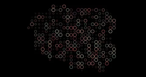 Poland Map in Colorful Circle Grid Stock Footage 311956830