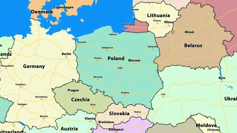 Poland map with flag Animation 3D 動画素材 202175388