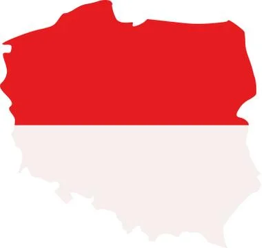 Poland map with flag Stock Illustration