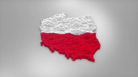 Poland Map with Flag Intro Background Stock Footage 315162195