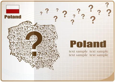 Poland map flag made from question mark. Stock Illustration