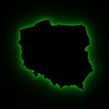 Poland map in green light イラスト素材