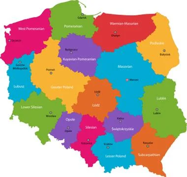 Poland map Stock Illustration