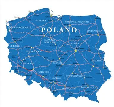 Poland map Stock Illustration