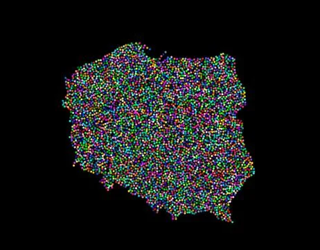 Poland map. Isolated on black background. Vector illustration. Иллюстрация