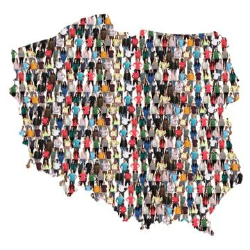 Poland map multicultural group of people integration immigration diversity Stock Photos