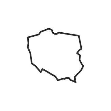 Poland Map Outline Icon Stock Illustration