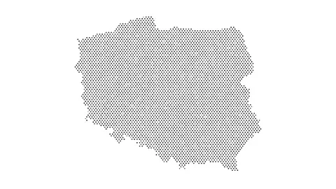 Poland map from particles, dots. Digital silhouette. Abstract animation bac.. Stock Footage 261448180