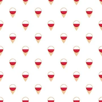 Poland map pointers creating seamless travel pattern Illustrazione stock