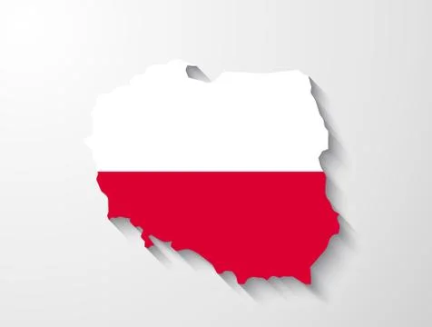 Poland map with shadow effect presentation Stock Illustration