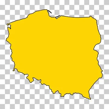 Poland map symbol shape, travel web flat concept icon vector illustration Stock Illustration