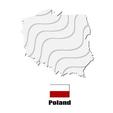 Poland map on white background. vector illustration. Illustrazione stock