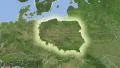Poland on maps - outlined and glowed. Neighbourhood. Set of animations. 4k or 4k+ Resolution