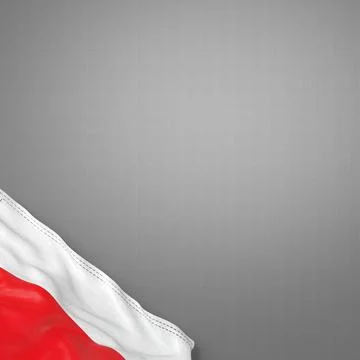 Poland - national flag and gradient background - square format - 3D illustr.. Illustrazione stock