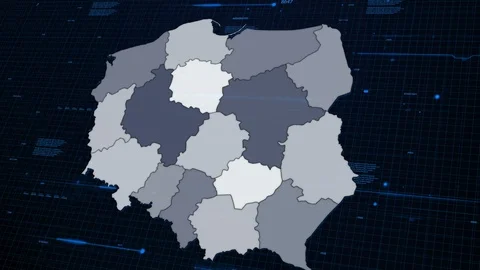 Poland network map Stock Footage 87976970