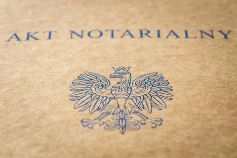 Poland Notarial Deed An official document certified by a notary.  Stock Photos