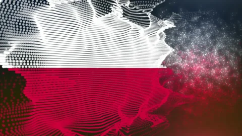 Poland Particle Flag Stock Footage 172082189