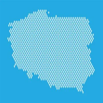 Poland population. Statistic map made from stick figure people Illustrazione stock