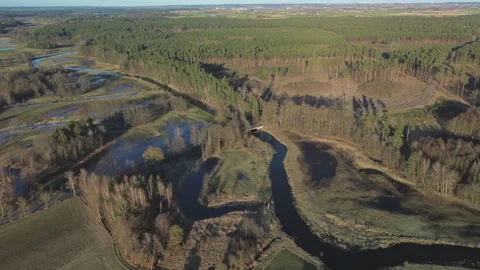 Poland River - Aerial Forward Flight - 4K ProRes Stock Footage 332501441