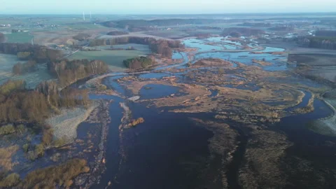 Poland River - Diagonal Flight - 4K ProRes Stock Footage 332482909
