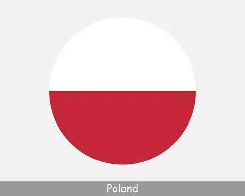 Poland Round Flag Stock Illustration