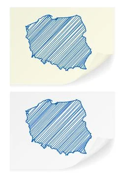 Poland scribble map Stock Illustration
