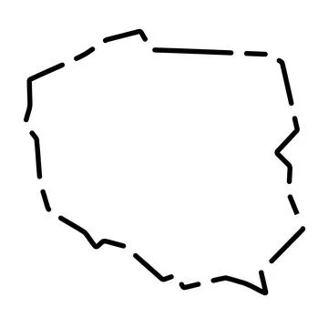 Poland simplified broken outline vector map 스톡 일러스트