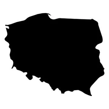 Poland - solid black silhouette map of country area. Simple flat vector イラスト素材